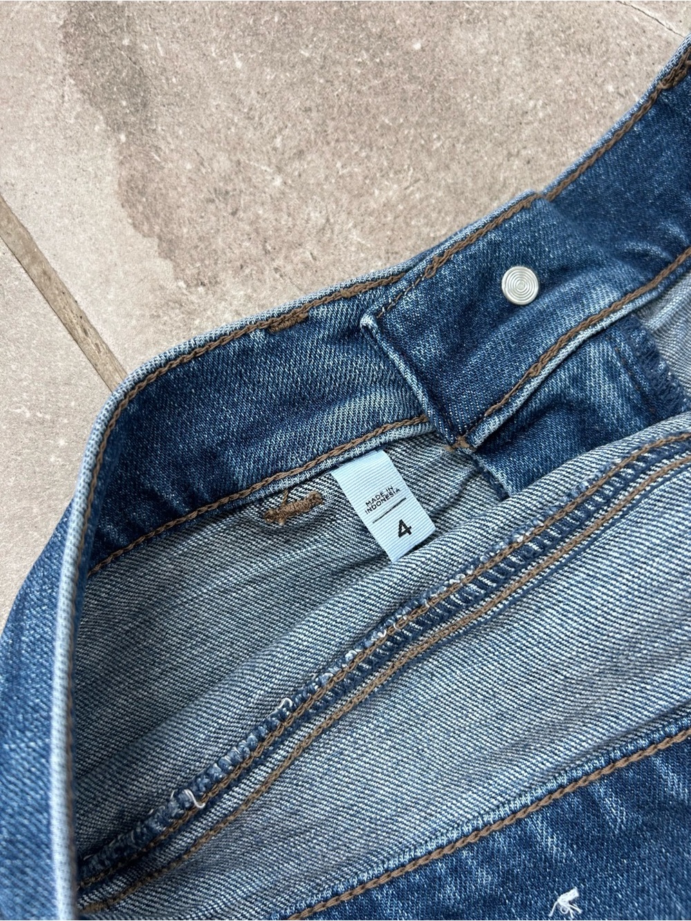 LOFT Straight Denim Jeans Blue Medium Wash Button Zip 5-Pocket Women Size 4 - Picture 6 of 7